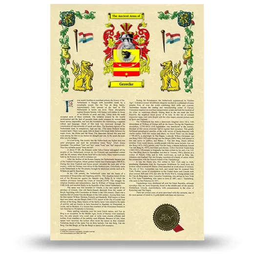 Gerecke Armorial History with Coat of Arms