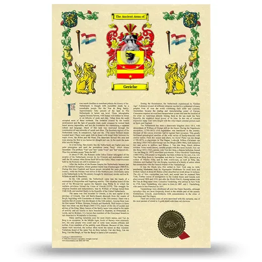 Geriche Armorial History with Coat of Arms