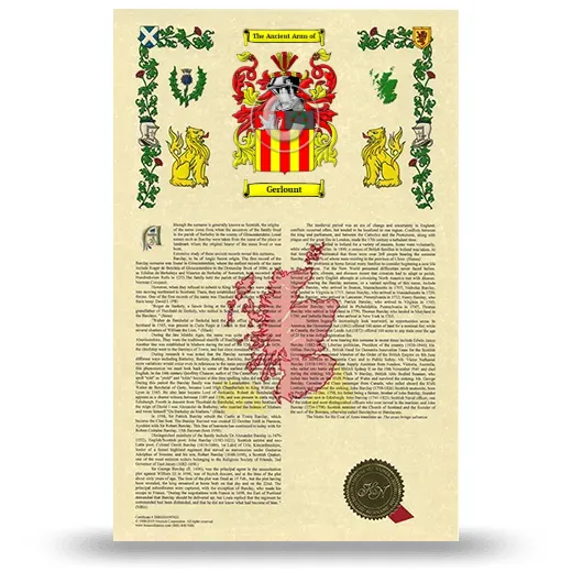 Gerlount Armorial History with Coat of Arms