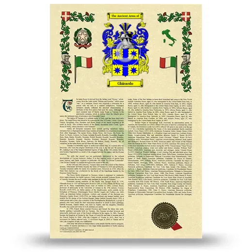 Ghirardo Armorial History with Coat of Arms