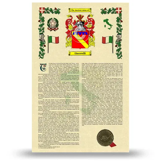 Giacovelli Armorial History with Coat of Arms