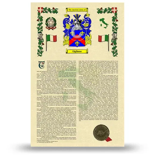 Gigliano Armorial History with Coat of Arms