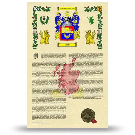 Giley Armorial History with Coat of Arms