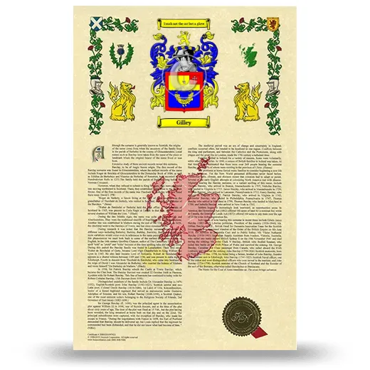 Gilley Armorial History with Coat of Arms