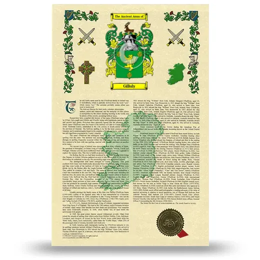 Gilluly Armorial History with Coat of Arms