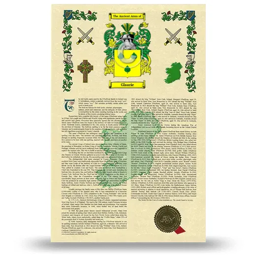 Glaarie Armorial History with Coat of Arms
