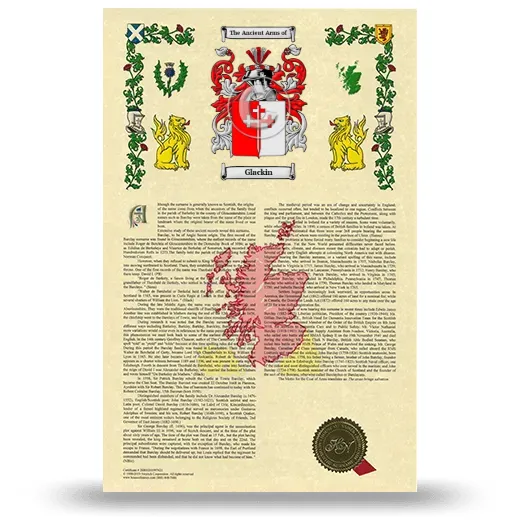 Glackin Armorial History with Coat of Arms