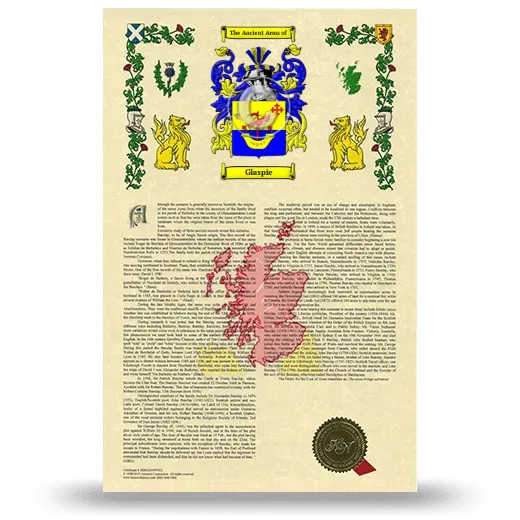 Glaspie Armorial History with Coat of Arms