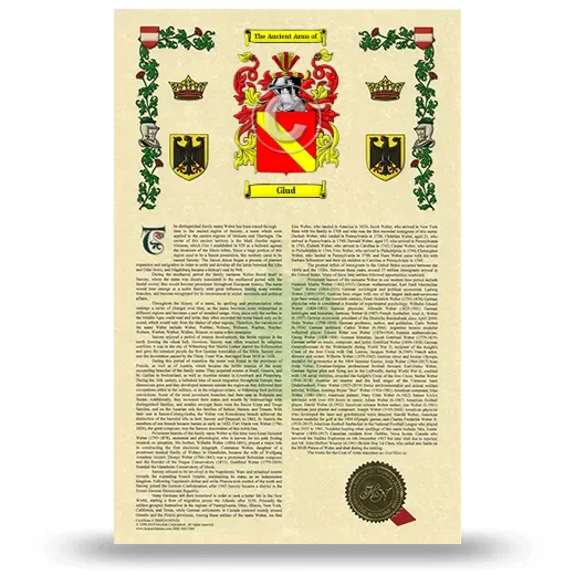 Glud Armorial History with Coat of Arms