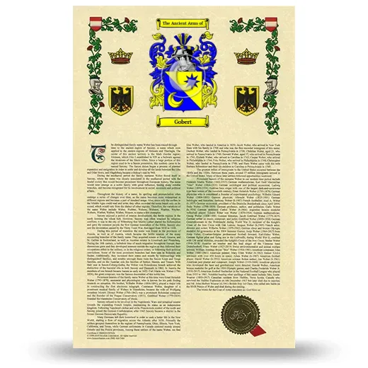 Gobert Armorial History with Coat of Arms