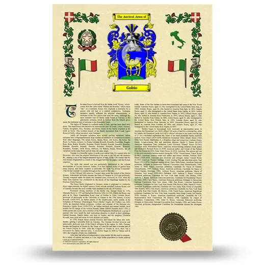 Gobio Armorial History with Coat of Arms