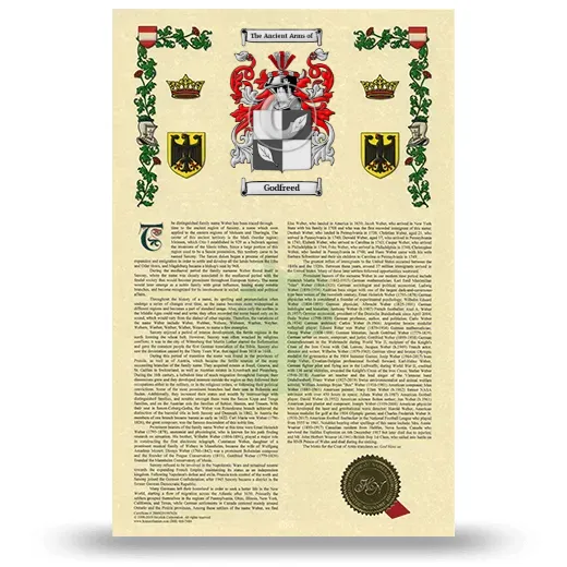 Godfreed Armorial History with Coat of Arms
