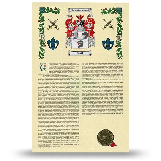 Goeff Armorial History with Coat of Arms