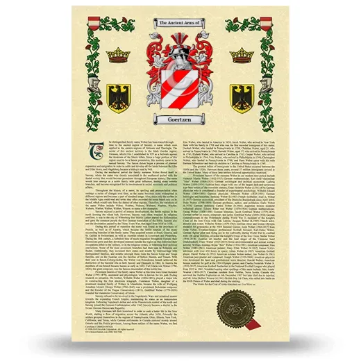 Goertzen Armorial History with Coat of Arms