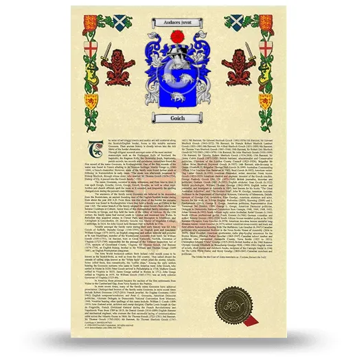 Goich Armorial History with Coat of Arms