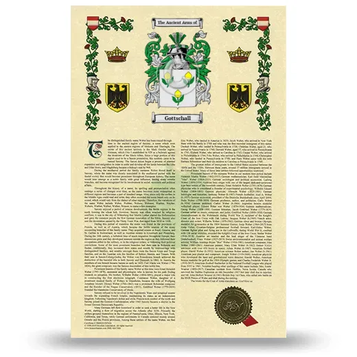 Gottschall Armorial History with Coat of Arms