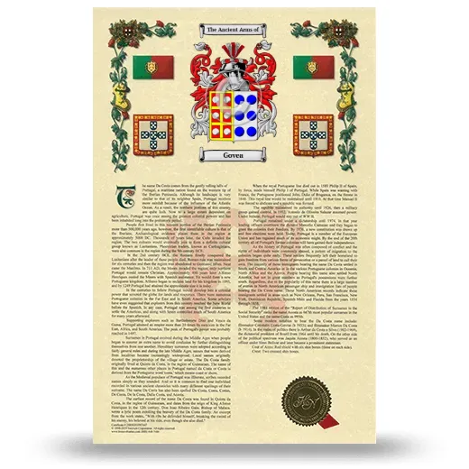 Govea Armorial History with Coat of Arms