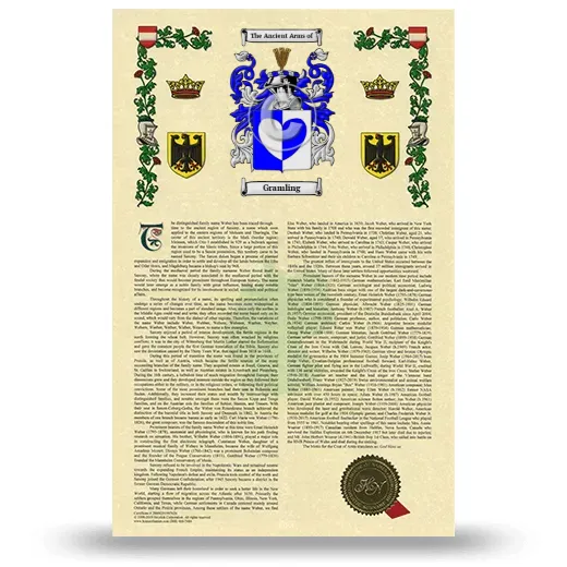 Gramling Armorial History with Coat of Arms