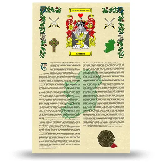 Gratton Armorial History with Coat of Arms