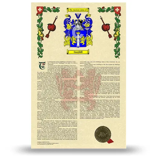 Graybill Armorial History with Coat of Arms