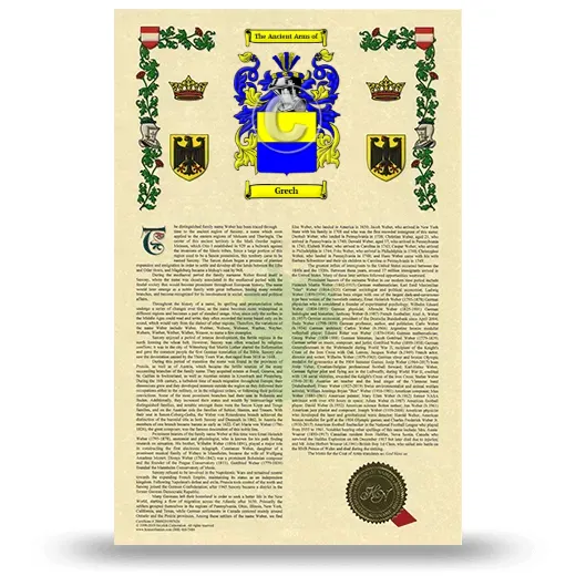 Grech Armorial History with Coat of Arms
