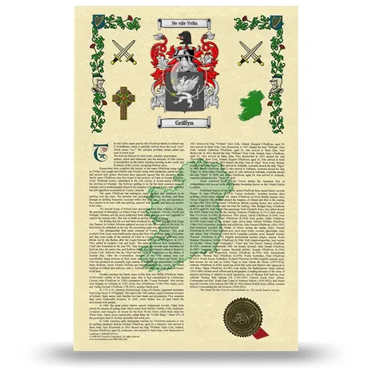 Griffyn Armorial History with Coat of Arms