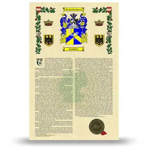 Groubert Armorial History with Coat of Arms