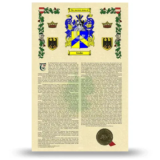 Grube Armorial History with Coat of Arms