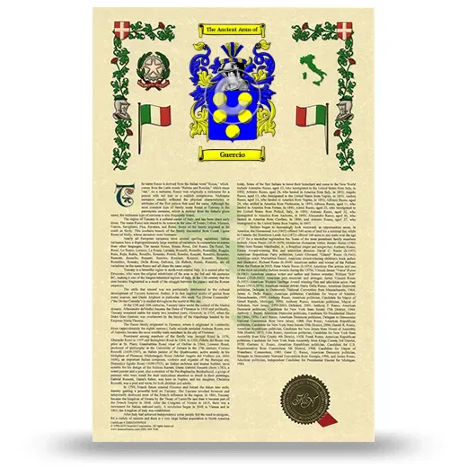 Guercio Armorial History with Coat of Arms