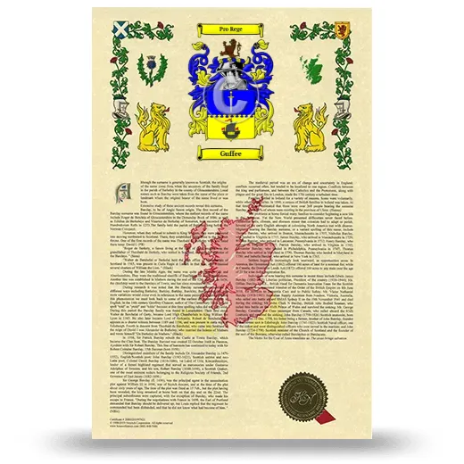Guffee Armorial History with Coat of Arms