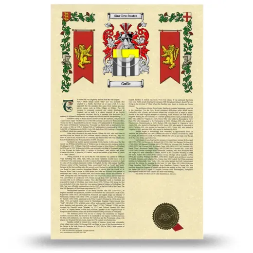 Guile Armorial History with Coat of Arms