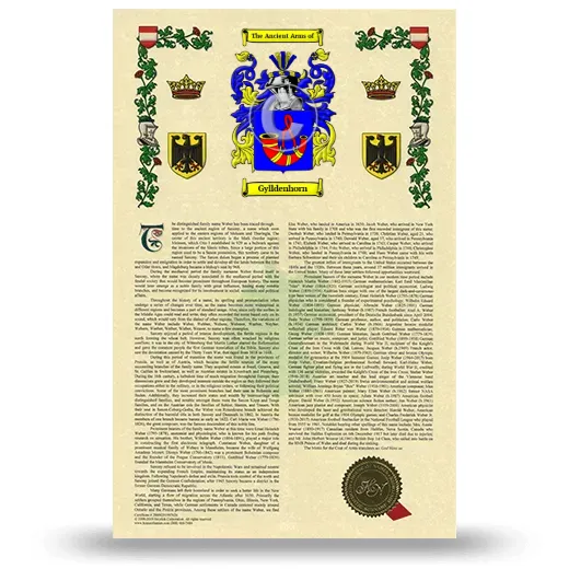 Gylldenhorn Armorial History with Coat of Arms