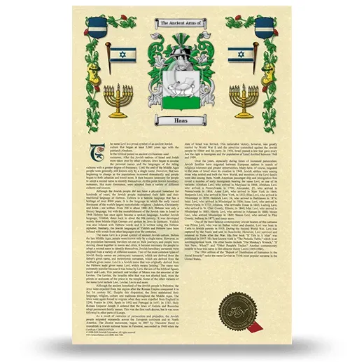 Haas Armorial History with Coat of Arms
