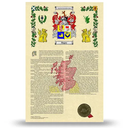 Hagay Armorial History with Coat of Arms