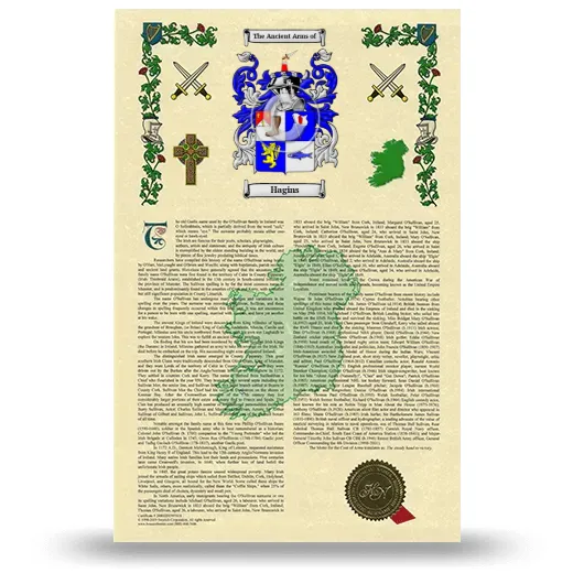 Hagins Armorial History with Coat of Arms