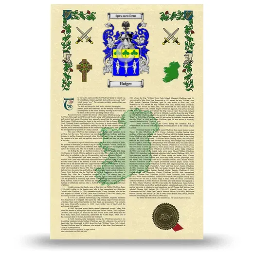 Haiget Armorial History with Coat of Arms