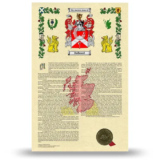 Halbeard Armorial History with Coat of Arms