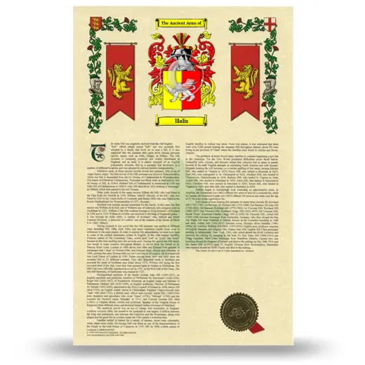 Halis Armorial History with Coat of Arms