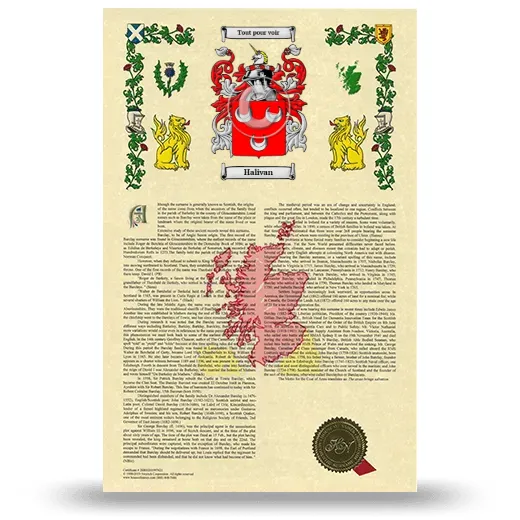 Halivan Armorial History with Coat of Arms