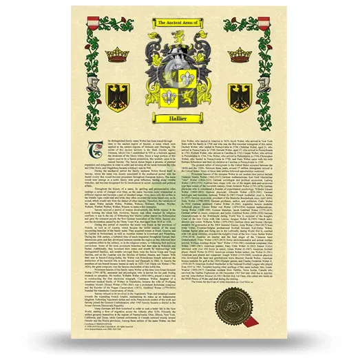 Hallier Armorial History with Coat of Arms