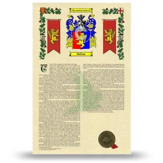 Haltom Armorial History with Coat of Arms