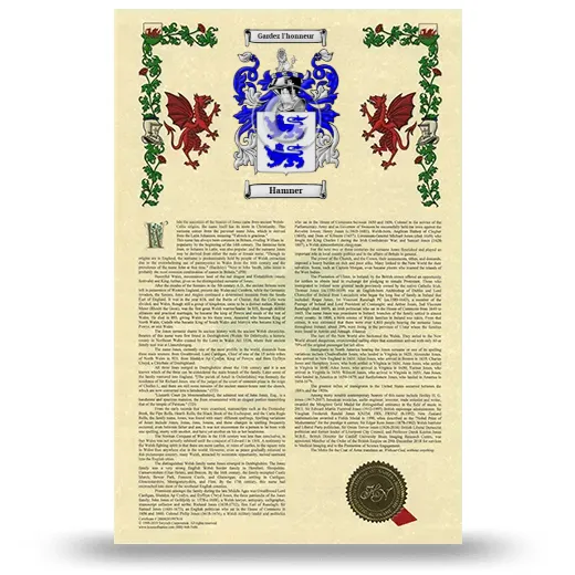 Hamner Armorial History with Coat of Arms
