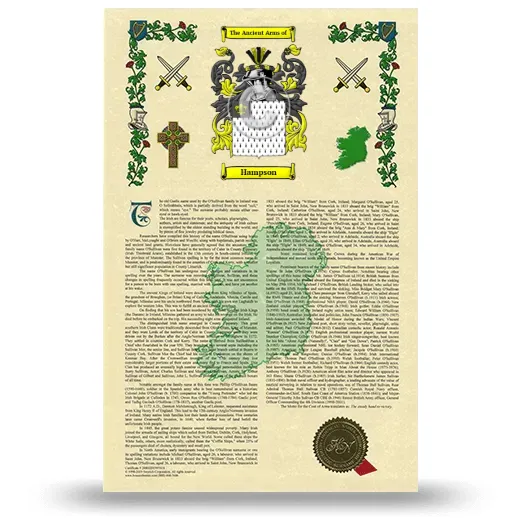 Hampson Armorial History with Coat of Arms