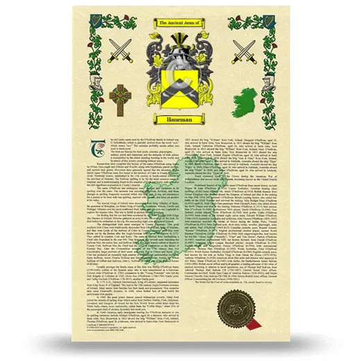 Haneman Armorial History with Coat of Arms