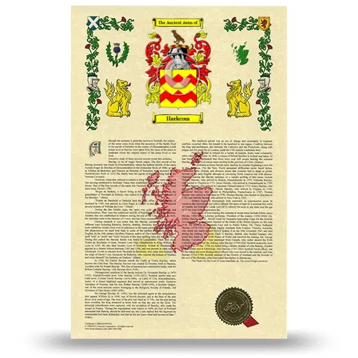 Harkcom Armorial History with Coat of Arms