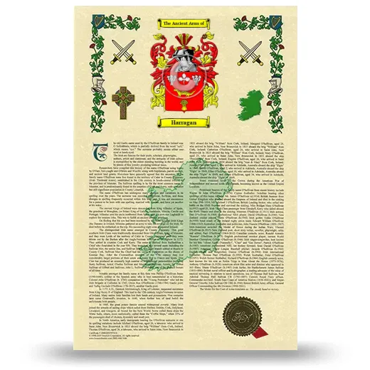 Harragan Armorial History with Coat of Arms