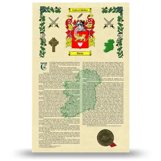 Harty Armorial History with Coat of Arms