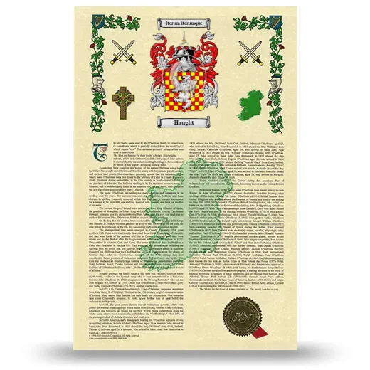 Haught Armorial History with Coat of Arms