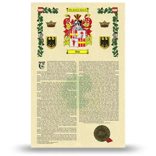 Heis Armorial History with Coat of Arms