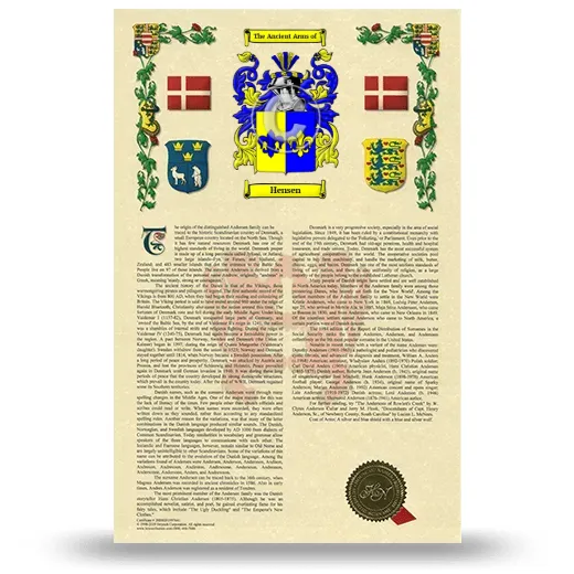 Hensen Armorial History with Coat of Arms